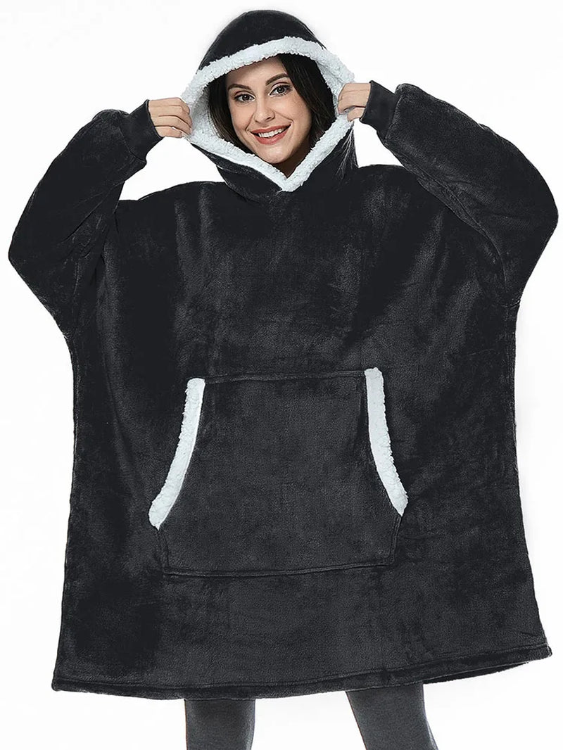 Oversized Hoodie Sweatshirt Women Tie Dye Hoodies Fleece Giant Wearable Blanket with Sleeves Winter Pullover Sudadera Mujer