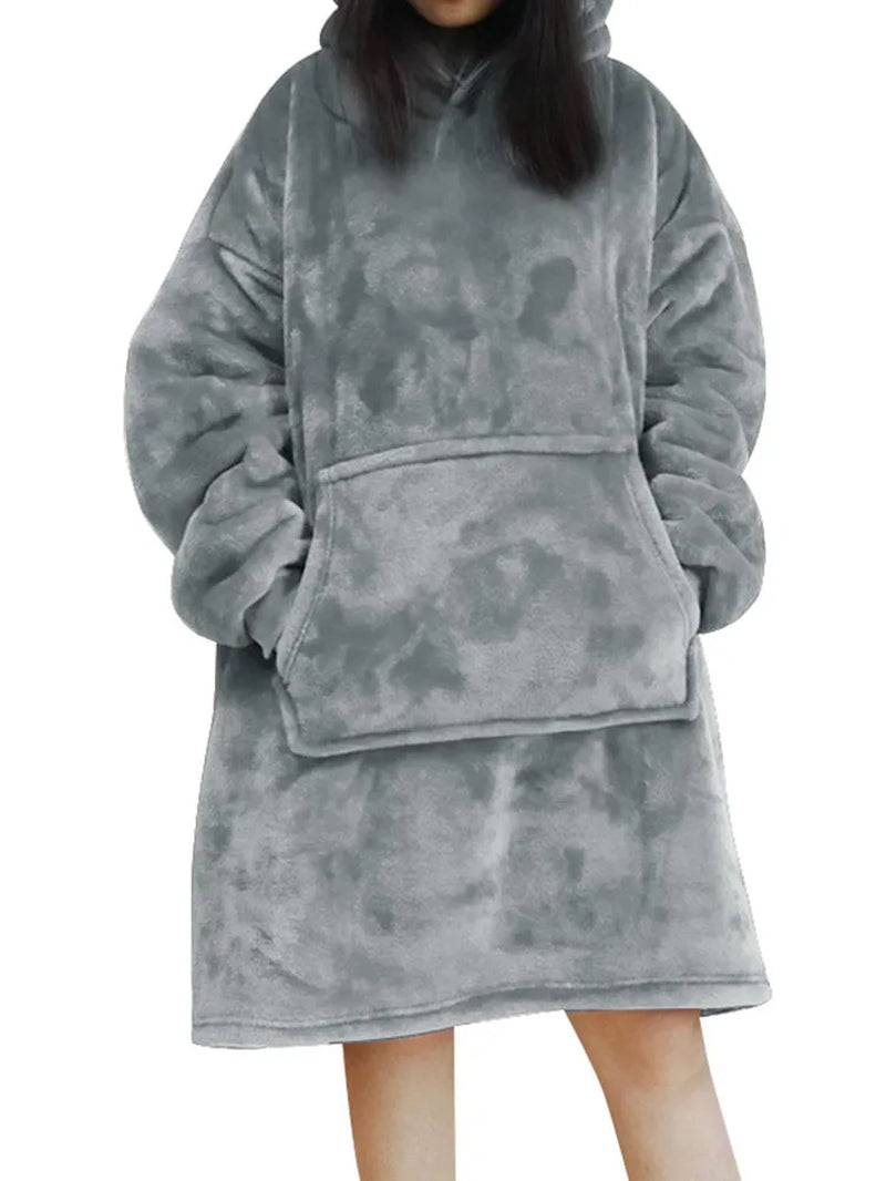Oversized Hoodie Sweatshirt Women Tie Dye Hoodies Fleece Giant Wearable Blanket with Sleeves Winter Pullover Sudadera Mujer