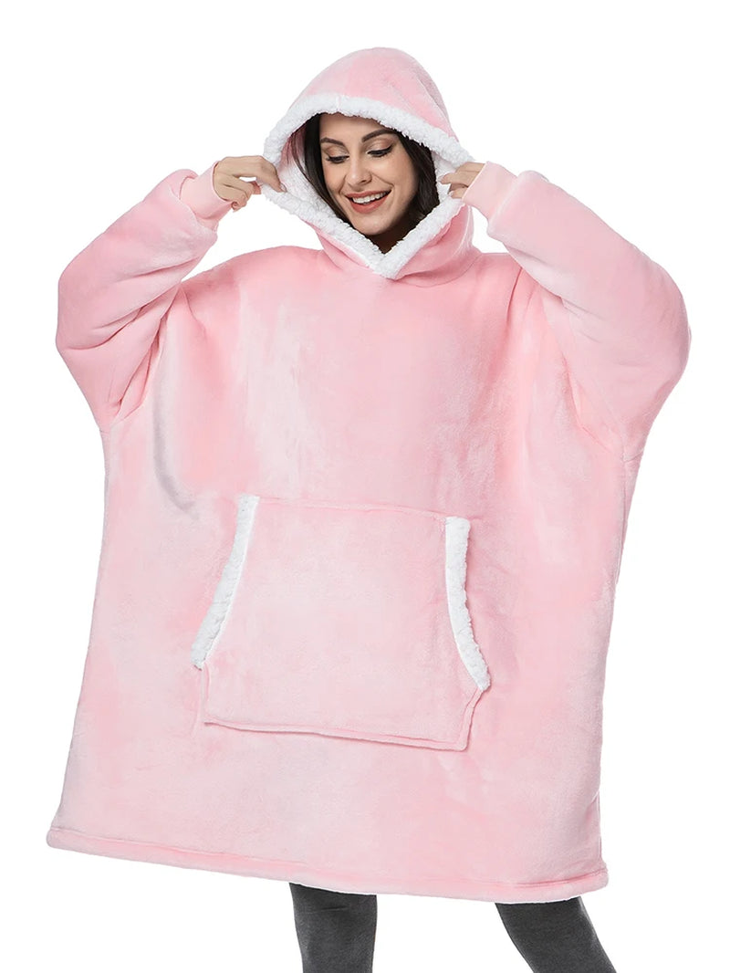 Oversized Hoodie Sweatshirt Women Tie Dye Hoodies Fleece Giant Wearable Blanket with Sleeves Winter Pullover Sudadera Mujer