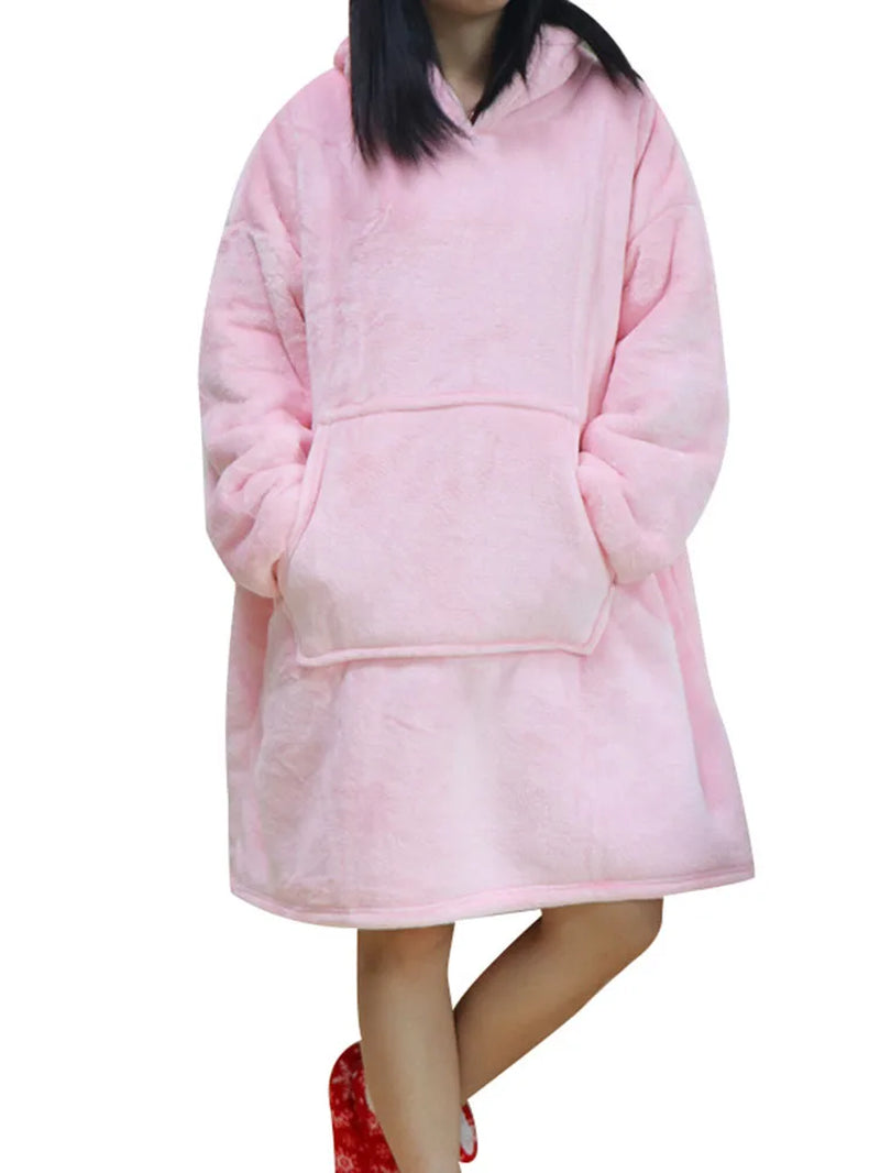 Oversized Hoodie Sweatshirt Women Tie Dye Hoodies Fleece Giant Wearable Blanket with Sleeves Winter Pullover Sudadera Mujer