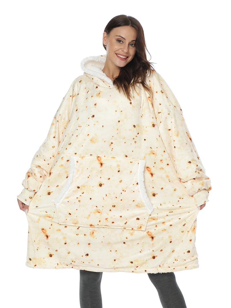 Oversized Hoodie Sweatshirt Women Tie Dye Hoodies Fleece Giant Wearable Blanket with Sleeves Winter Pullover Sudadera Mujer