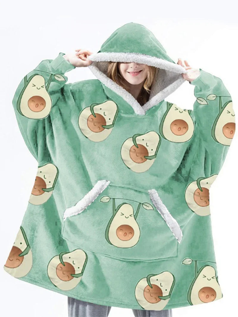Oversized Hoodie Sweatshirt Women Tie Dye Hoodies Fleece Giant Wearable Blanket with Sleeves Winter Pullover Sudadera Mujer
