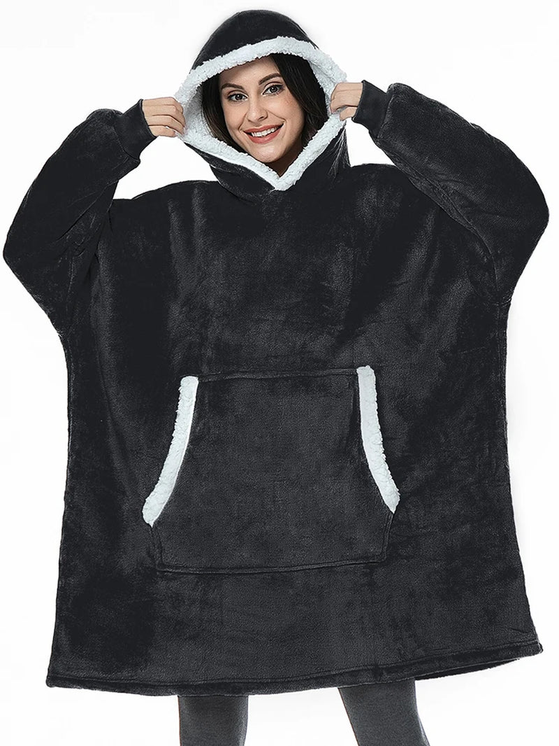 Oversized Hoodie Sweatshirt Women Tie Dye Hoodies Fleece Giant Wearable Blanket with Sleeves Winter Pullover Sudadera Mujer