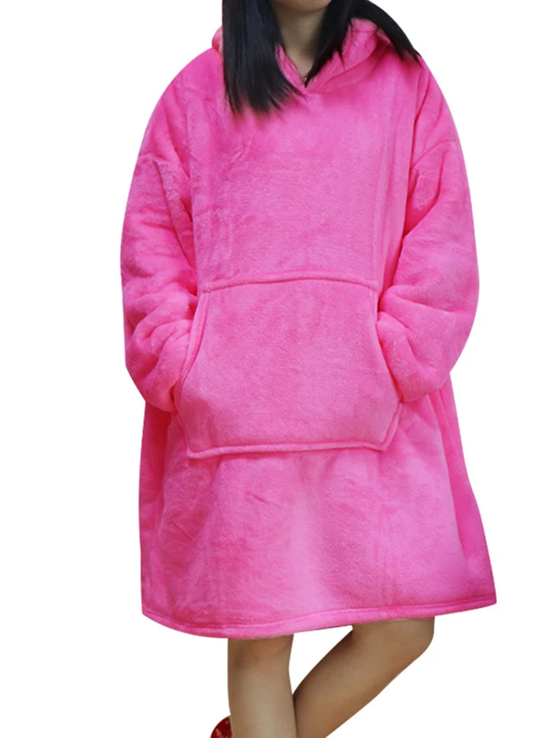 Oversized Hoodie Sweatshirt Women Tie Dye Hoodies Fleece Giant Wearable Blanket with Sleeves Winter Pullover Sudadera Mujer